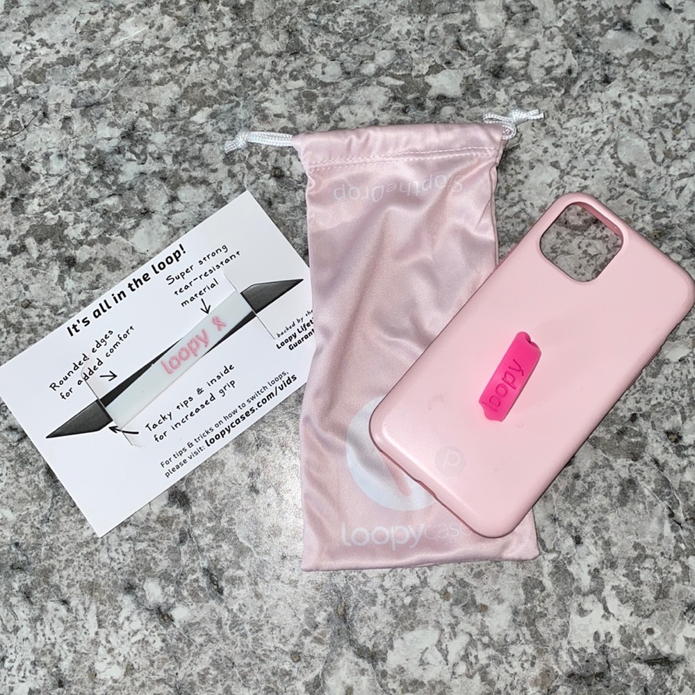Pink loopy case with extra loop! IPhone 11 Pro